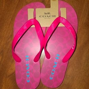 Coach pink flip flops